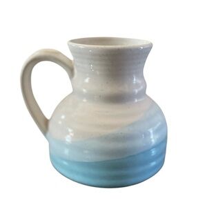 Vintage Pottery Mug Spill Proof Coffee Cup Blue White